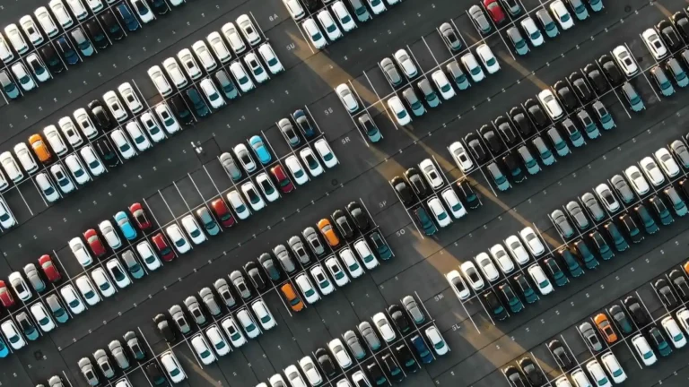 aerial view of cars